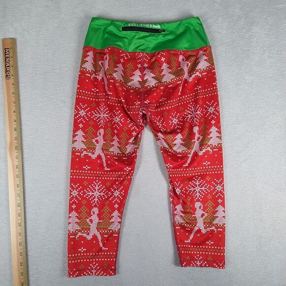 Gone For a Run Women's Running Capris Leggings Small Holiday Cross Stitch - Picture 8 of 10